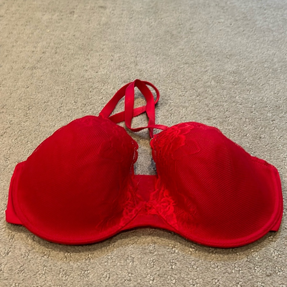 Natori Bra 34DDD red lace